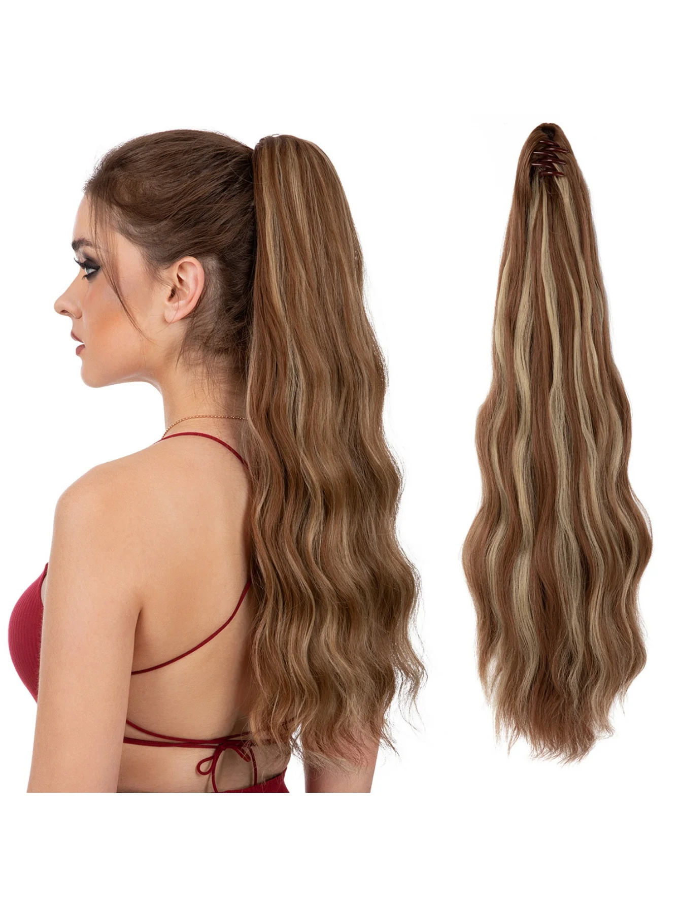 Big Wavy Ponytail Hair Extension Wig - Image 20