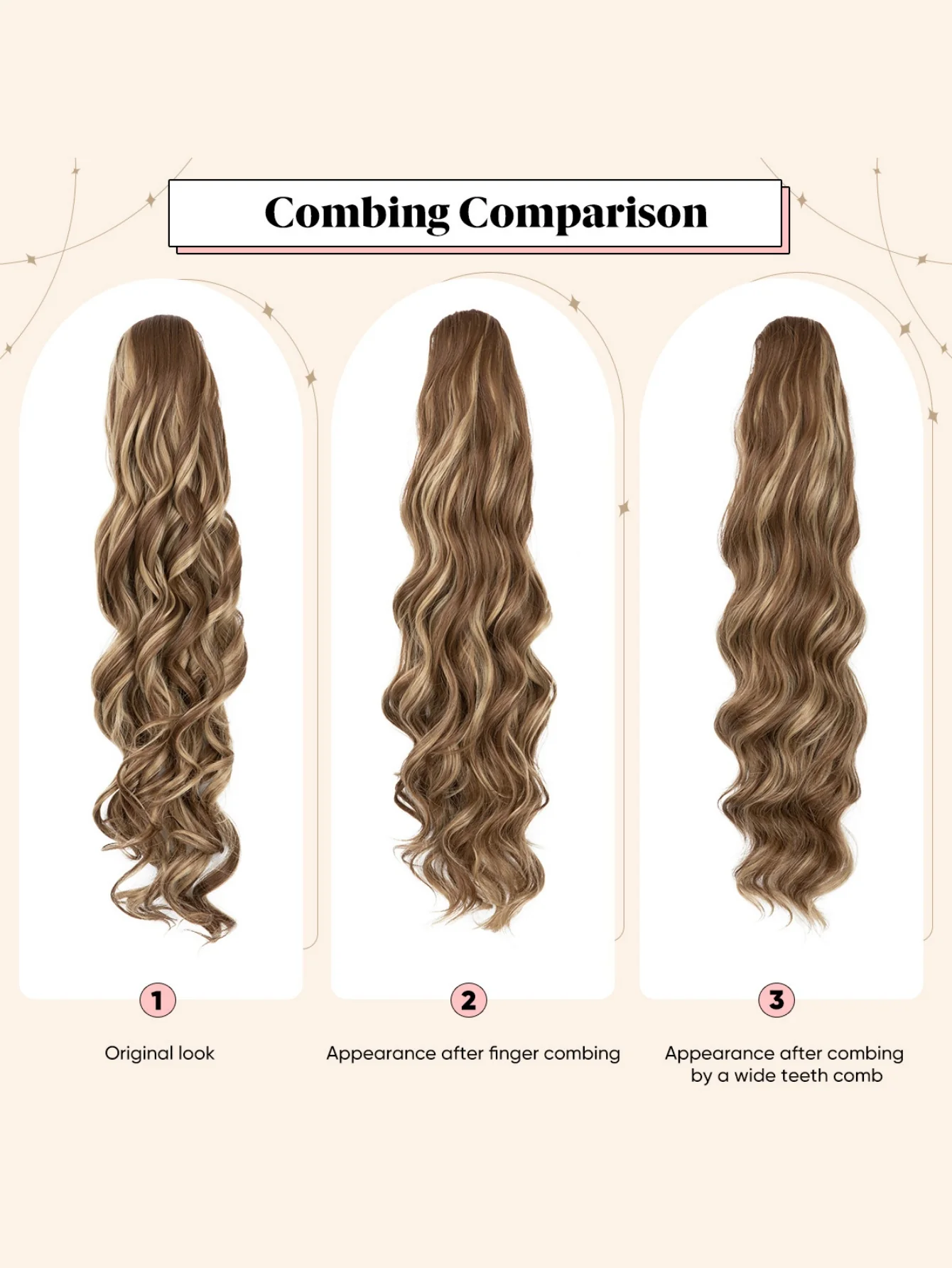 Water Ripple Drawstring Style High-temperature Synthetic Fiber Long Curly Hair - Image 4
