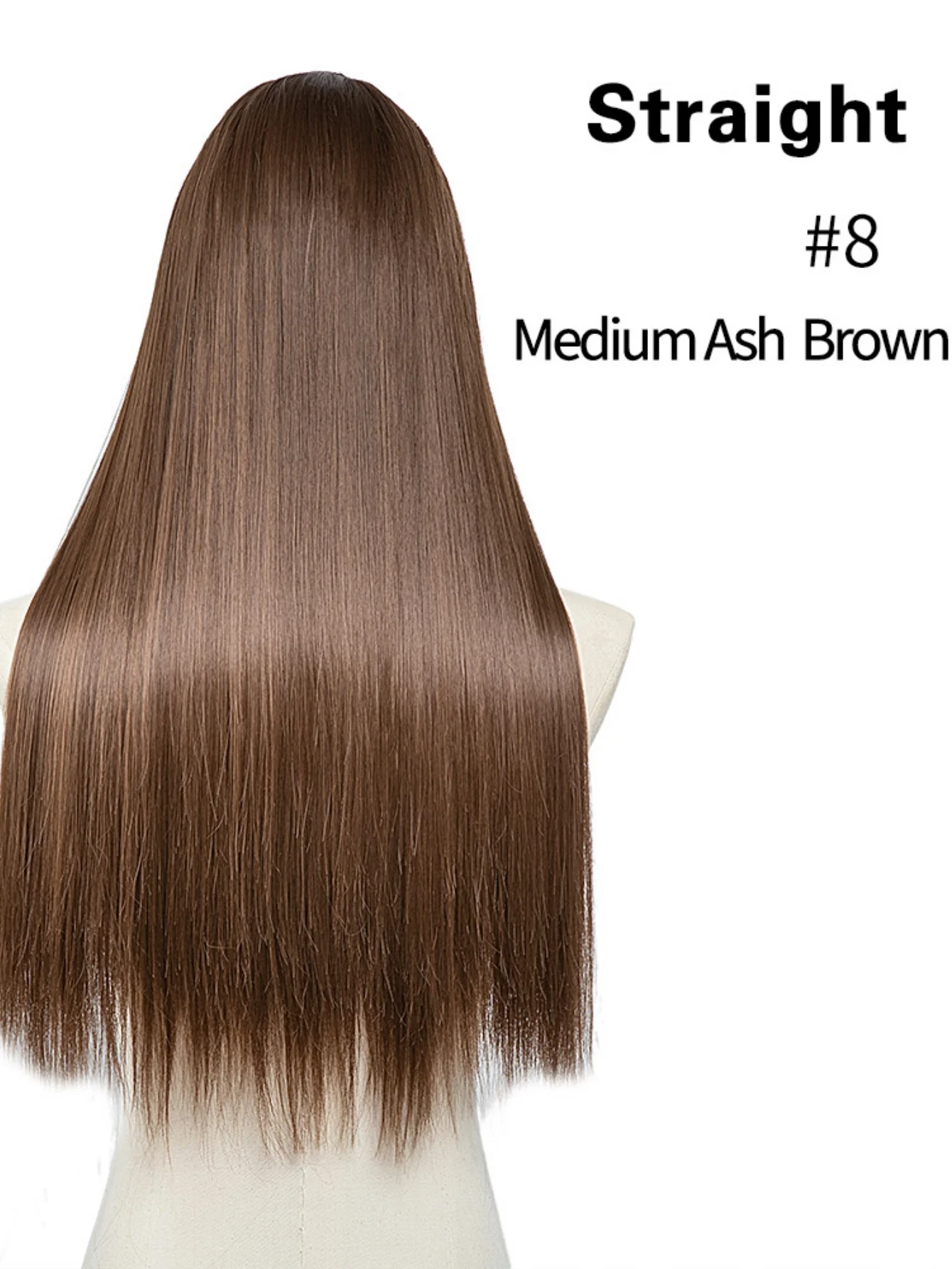 U-shaped Half-head Wig With Seamless Hair Extensions, One-piece Long Straight Wig - Image 11