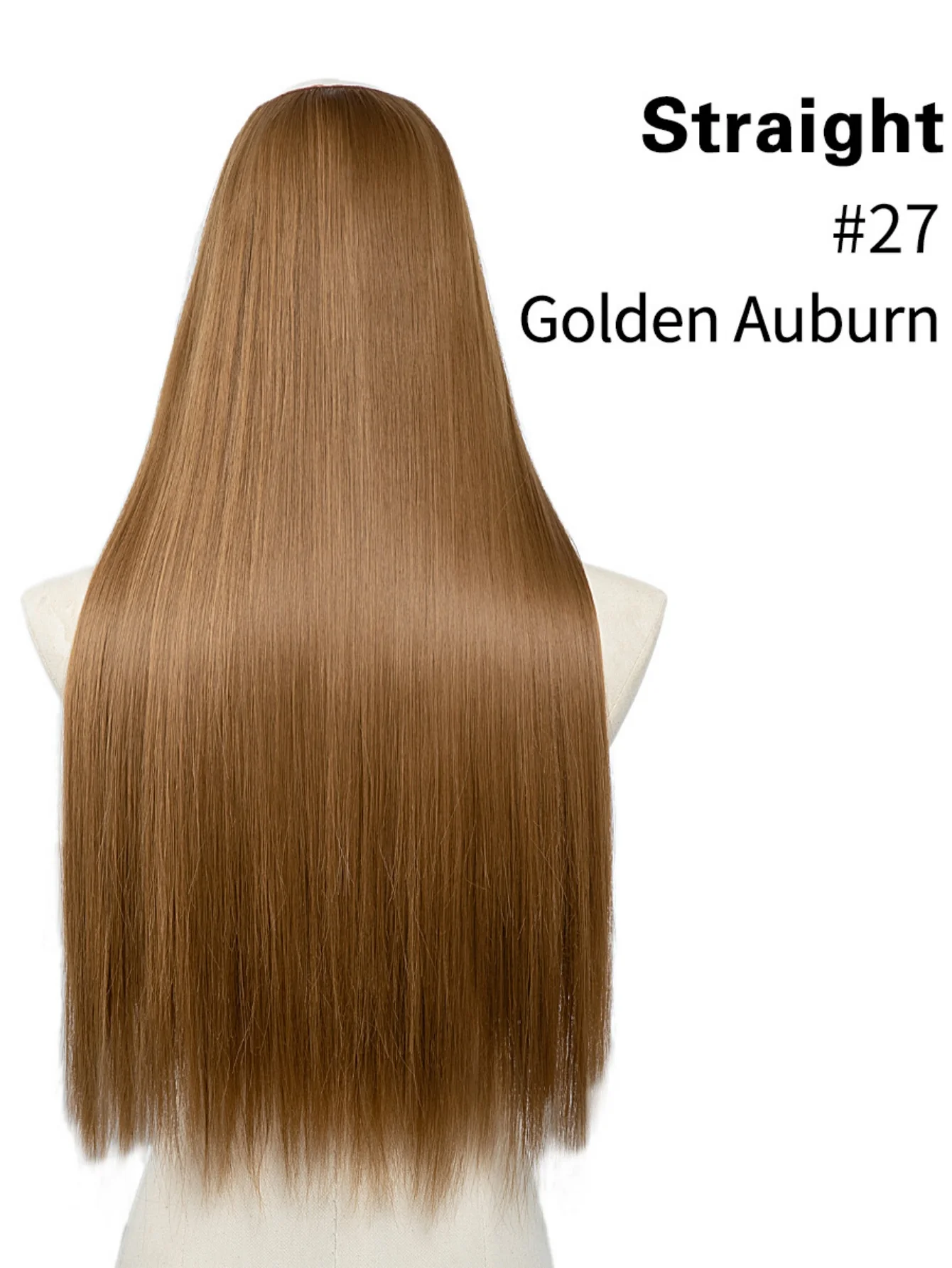 U-shaped Half-head Wig With Seamless Hair Extensions, One-piece Long Straight Wig - Image 14